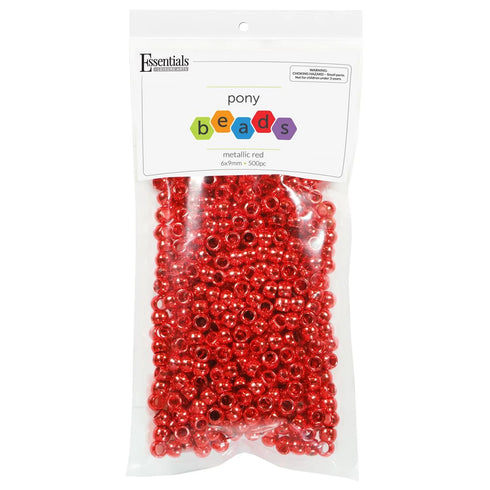 Metallic Red Pony Beads